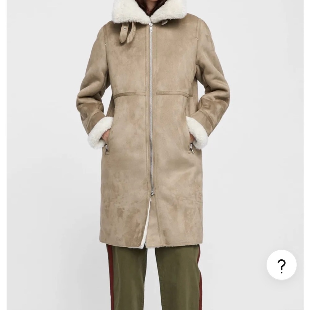 Zara suede fur coat